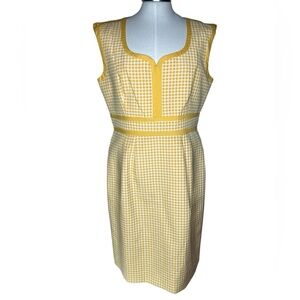 Antonio Melani Yellow and White Polka Dot Dress Size 12 NWT